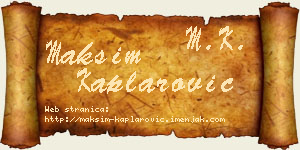 Maksim Kaplarović vizit kartica